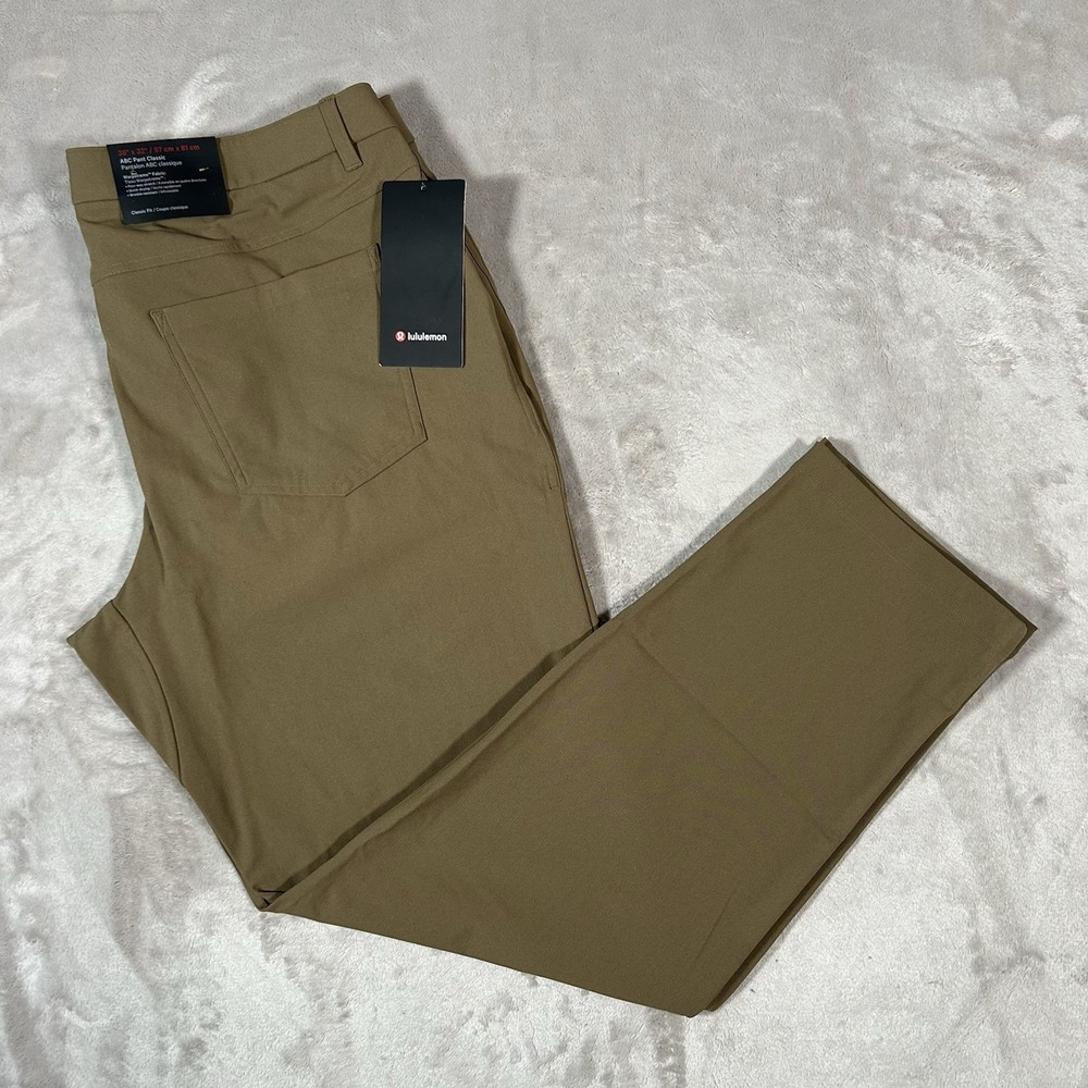 Lululemon ABC Pants Men 38x30 Classic Fit Warpstreme Performance Brown NWT